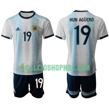 Argentina Sergio Agüero 19 Bambino Maglia Prima Copa América 2019 Manica Corta (+ Pantaloncini)